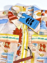 Hunter Bell Peyton Mini Shirt Dress Linen Blend Happy Hour S M L NWT Summer