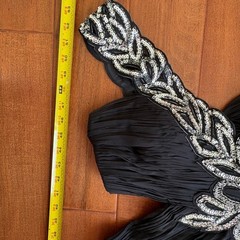 Cassandra Stone by Mac Duggal Sequin One Shoulder Gown Womens 8 Black