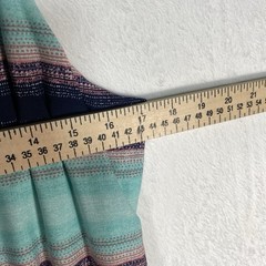 Maurices 24/7 Teal Striped Maxi Dress Sz M Sleeveless Coastal Boho Summer V-Neck