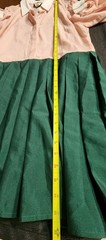 Tuckernuck Hunter Green Pink Crepe Callahan Shirt Dress Collar Cuff Cottage Core