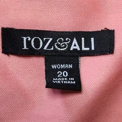 Roz & Ali Dress Peach White Navy Blue Size Womens 20 Keyhole Q!-5