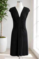 NWT Muse by Boston Proper Black Ruched Sheath Dress Women&rsquo;s Small Career Party
