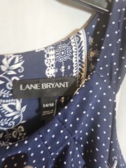 Lane Bryant Blue & White Sleeveless Maxi Dress 14/16 Resort Boho
