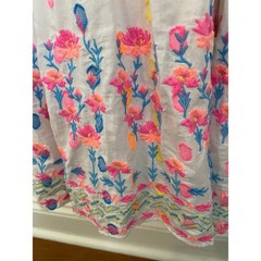 Lilly Pulitzer Charleen Maxi Dress Size 4 Clip Dot Floral Embroidered Tie Back