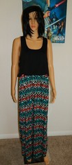 Mix & Co. Maxi Dress L Blouson Multi Printed Sleeveless Stretchy Racerback Large