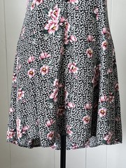 Pins & Needles Floral Fit & Flare Dress Triple Strap Back Button Front M