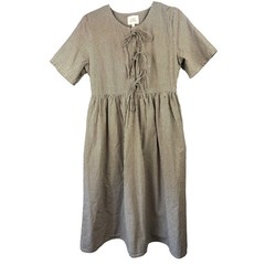 Things Between Cotton Striped Short Sleeve Dress SZ L Modest Coastal Grandma