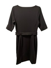 Banana Republic Black Tall 8 Sheath Dress With Belted Waist & 3/4 Sleeves Dress