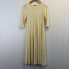 Hotouch Modest Knit Midi Dress Women Small Pastel Minimalist Farm Girl Stretchy
