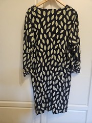 Gudrun Sjödén Lagenlook Botanical Black White Green Leaf Jersey Dress Size XL