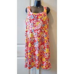 Spense floral summer dress sleeveless side zipper Sz 14