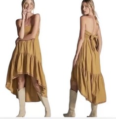 Anthropologie Maeve Dress High-Low Midi Dress XS Strapless/Straps $160 NWT