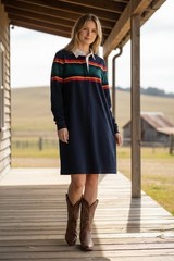 Pendleton STRIPED RUGBY DRESS Long Sleeve Women’s Medium Striped Jersey Retro