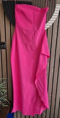 Vesper Pink Bandeau Maxi Dress with Side Split Drape Detail Size 12