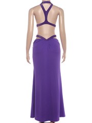Weird Puss Elegant Backless Dress Women Y2K Patchwork Sparkle Bandage Irregular