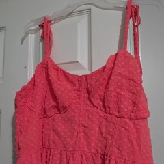 Wild Fable Pink Smocked Textured Tiered Ruffle Hem Sweetheart Midi Dress 3X