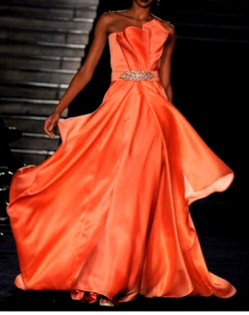 $7,000 Kevan Hall Spring 2010 Runway Organza Long Maxi Gown Crystal Dress US 8