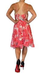 John Paul Ataker Couture 2016 Red Floral Embroidered Illusion Dress Twirly 38 S