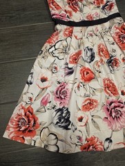 WHITE HOUSE BLACK MARKET Strapless Floral Fit & Flare Dress with Pockets