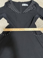 Hell Bunny Vixen Rona Black Polka Dot Pinup Rockabilly Retro Dress Size XL