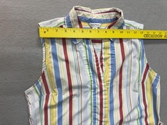 Nautica Shirt Dress Womens Medium Multicolor Stripe Sleeveless Belted Cotton