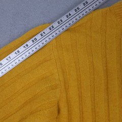 H&M Women&rsquo;s Ochre Oversized Stretch Wool Blend Ribbed Midi Dress Sz Small Yellow