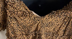 women&rsquo;s deep v neck ruffle animal print mini dress size small cutout back