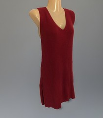 Ann Taylor LOFT Ribbed Knit Mini Dress Women’s Size Small Brick Red Sleeveless