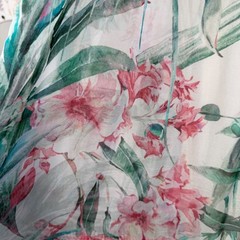 Elena Baldi Made in Italy Silk Blend Maxi Dress Tropical Floral Tiered Boho L