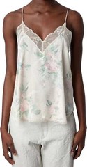 Women Zadig & Voltaire V-neck Jacquard Silk French Chic Dress Shirt Straps XS-L