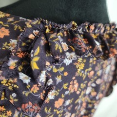 New CURRENT AIR Size Medium Purple Ditsy Floral Ruffled Tiered Cottagecore Dress