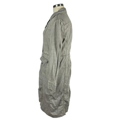 ISABELLA BIRD Gray Button Front V-Neck Pocket Midi Dress Women&rsquo;s Size Medium