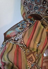 Vintage Y2K Breakin Loose Patchwork Look Sheer Hippie Boho Dress 5/6