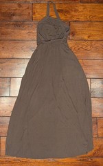 MATTEAU Australia Brown Lined Grecian Goddess Gown Dress 100% Viscose Size US 2