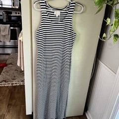 NWT-STS Sail To Sable Jetting to Jetties Navy Striped Maxi Tank Dress Sz Medium