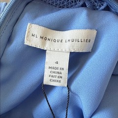 ML Monique Lhuillier Delphinium Blue Floral Lace Midi Dress 4 NWT $645