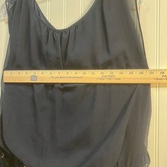 Aidan Mattox Navy Blue Sequin Lace Blouson Mini Dress Size 12 Flutter Sleeve Y2K