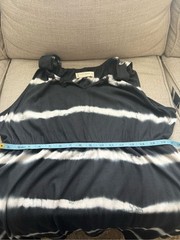 LUCKY BRAND Black & White Tie-Dye Sleeveless Gathered Waist Dress, 2X/XXL, NWT!