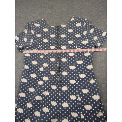 Striptap Blue Cloud Polka Dot Mini Dress Short Sleeve Zip Back Size L