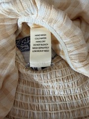 Wild Moss Pale Yellow White Gingham Floral Dress Boho Western Romantic Sz Large