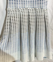 Parker Womans Basket Weave Knit Dress Sz M Fit & Flare Luxury Party Fun Flirty