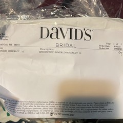 David’s Bridal SCUBA CREPE MERMAID DRESS WITH V-BACK new with tags in Merlot