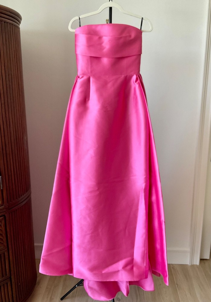 WT Solace London Tiffany Strapless Maxi Dress Pink UK 10 Designer Evening Gown