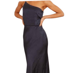 Billy J. Black Kimbra One Strap MIDI Slip Dress Sz 8 NWT