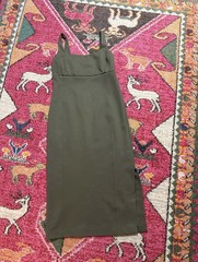SPANX Green Solid Square Neck Stretch Ponte Tank Midi Dress Women’s M