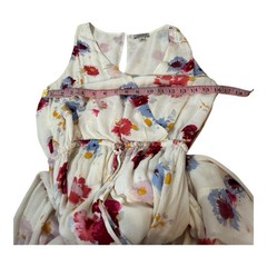 LUCKY BRAND FLORAL Print Maxi Chiffon Dress Flutter Cocktail Wedding Small