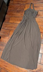 MATTEAU Australia Brown Lined Grecian Goddess Gown Dress 100% Viscose Size US 2