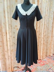 Hell Bunny Vixen crochet collar rockabilly vintage style swing dress