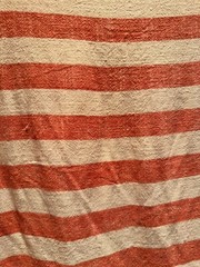 COTTON BLEU SIZE SMALL LINEN/COTTON White/Tangerine Stripes Lined Pockets