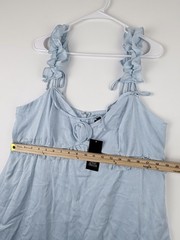 Wild Fable Women’s Blue Ruffle Fabric Rose Ruched Straps & Bows Size XL